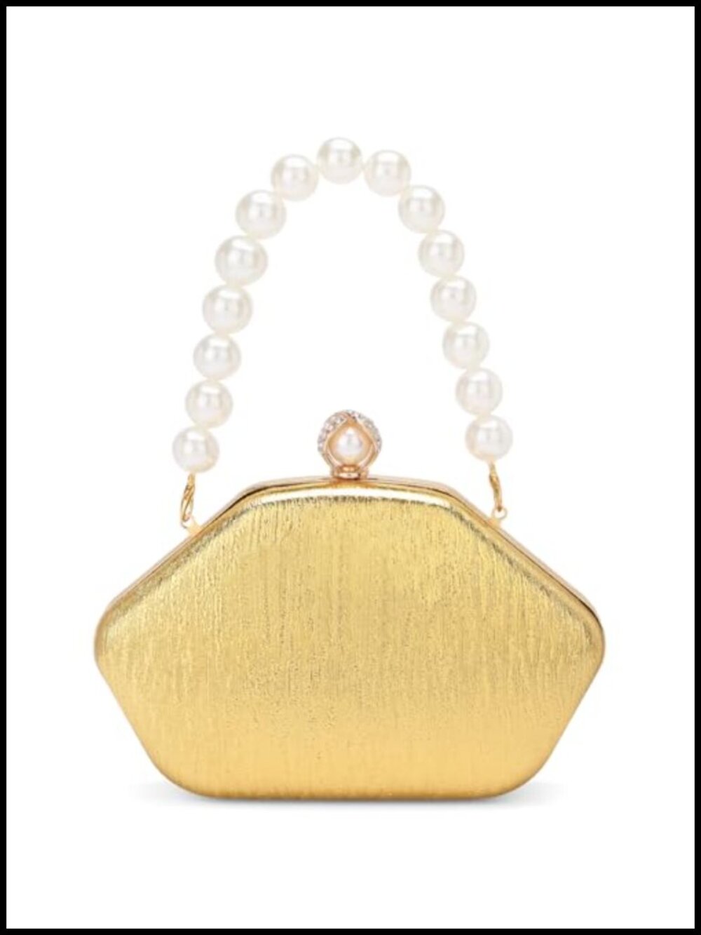 Elegant Pleated Clutch Purse with Chain - Sparkling Evening Party Bag Women